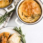 Close up of Rosemary Focaccia Bread in mini pans