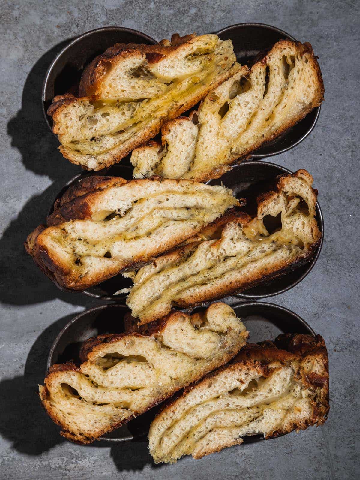 Cheesy Braided Pesto Bread