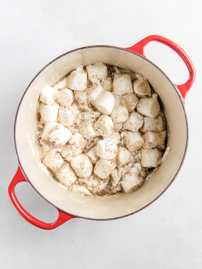 Marshmallows added to browned butter